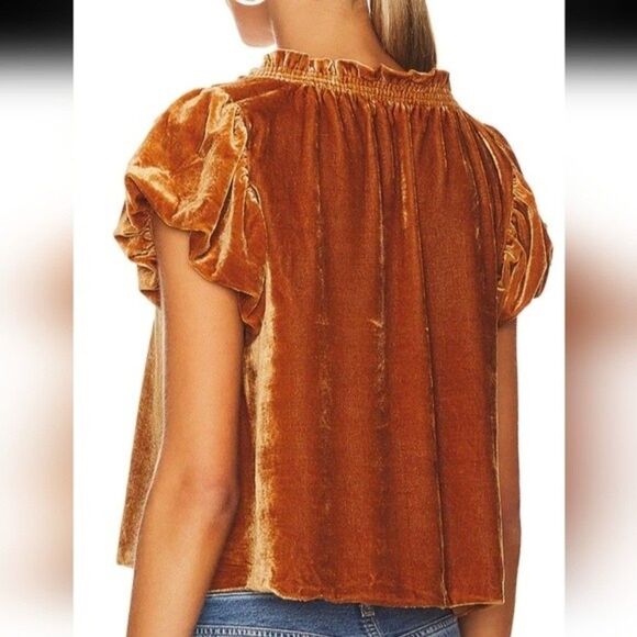 Free People Terese Velvet Top – Pumpkin Pie - Picture 3 of 8